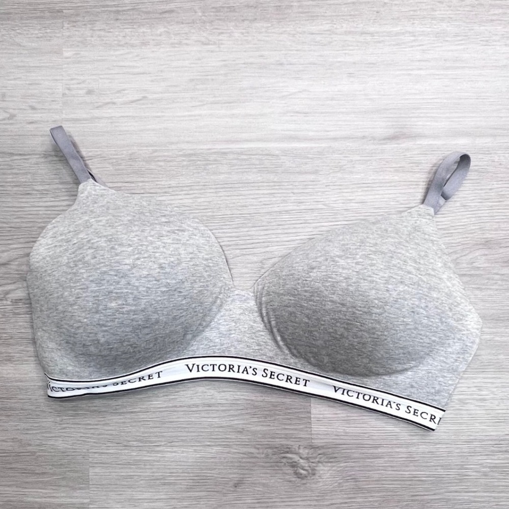 Victoria's Secret T-Shirt Lined Wireless Bra Heather Grey 38DD 140819-QBV